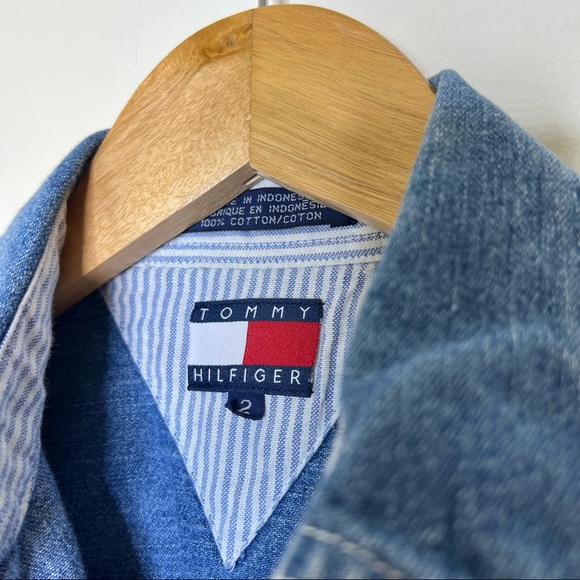 Vintage Tommy Hilfiger Short Sleeve Jean Button Down - Picture 5 of 5